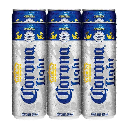 Cerveza clara Corona Light 6 latas de 355 ml c/u