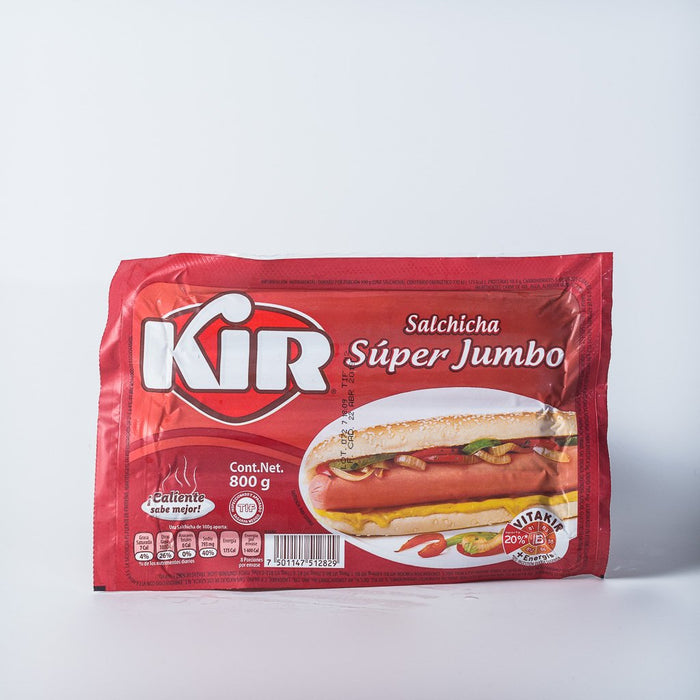 Salchicha hot dog super jumbo Kir 800 gr