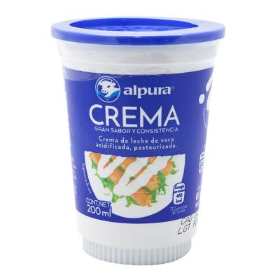 Crema alpura 200 ml caja con 24 piezas