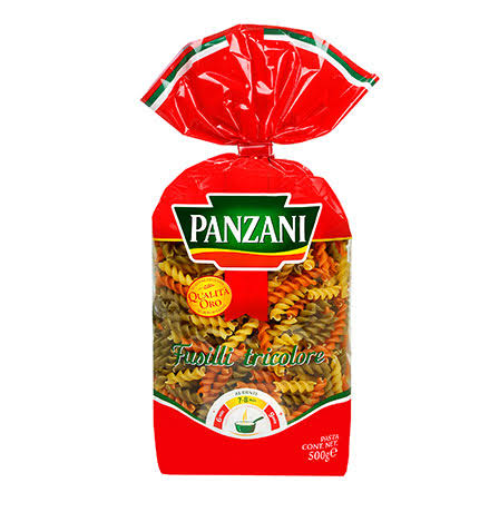 Pasta Fusilli Tricolore Panzani 500 G caja con 12 piezas